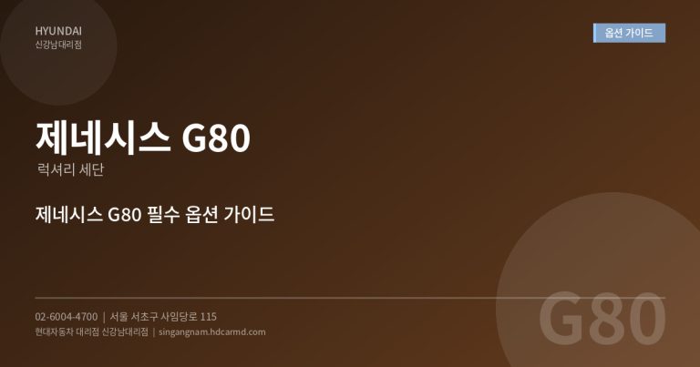 제네시스 G80 옵션 선택 가이드 – 꼭 필요한 옵션과 생략해도 되는 옵션