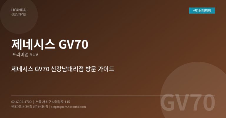 서초구 현대자동차 대리점에서 제네시스 GV70 구매하면 좋은 이유