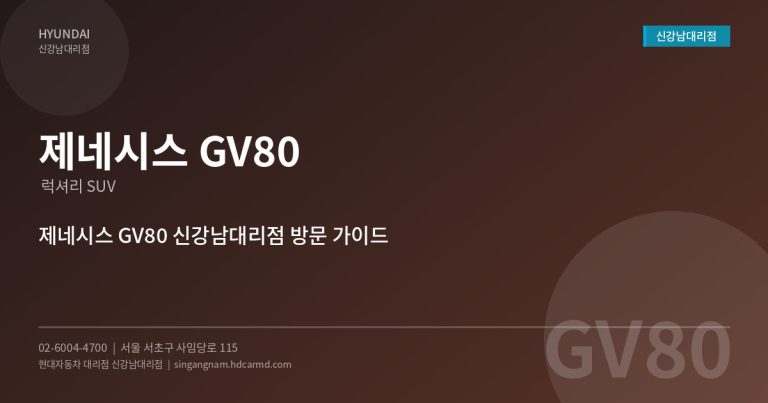 제네시스 GV80 – 대형 럭셔리 SUV의 자부심