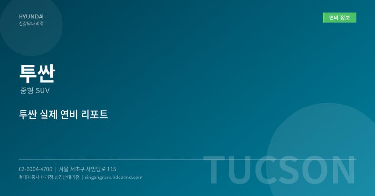 투싼 실제 연비 후기 – 도심, 고속도로 주행 연비 비교