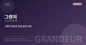 그랜저 장점과 단점 솔직 정...